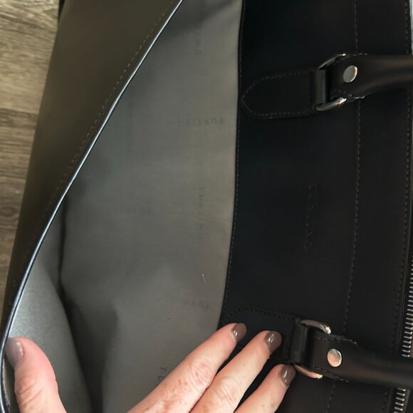 Tusting Marston Custom Leather Large Briefcase Bag with Strap - Picture 9 of 9